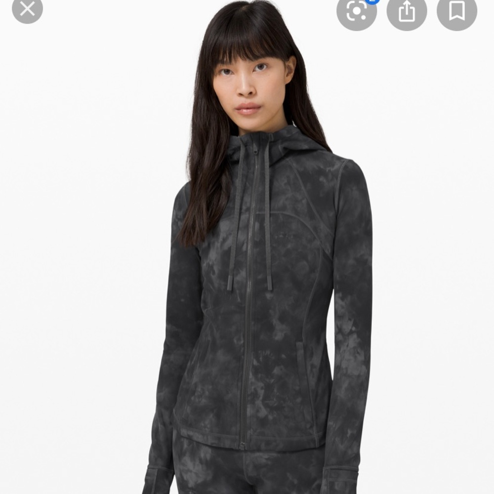 Hooded Define Jacket Gray Diamond Dye Nulu Sz 4